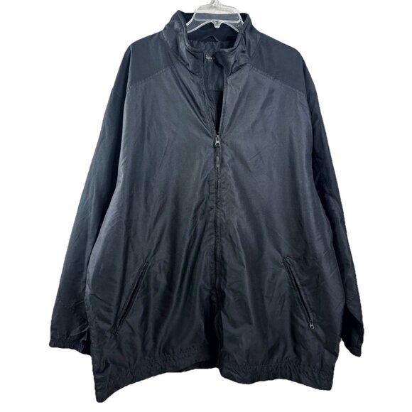 Greg Norman XXL Black Full Zip Polyester Windbreaker Mesh Lined Jacket EUC - Picture 1 of 10